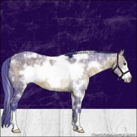 Horse Color:Watercolor White Spotted Brown Ice Dun Frame 
