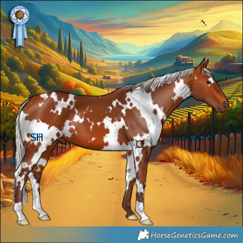 Horse Color:White Spotted Silver Bay 