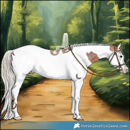 Horse Color:Silver Bay Roan Splash Tobiano 