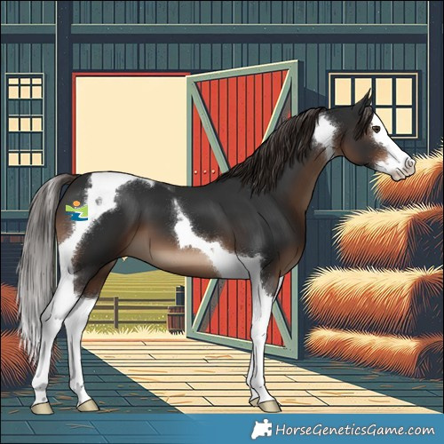 Horse Color:White Spotted Liver Chestnut Splash Tobiano 