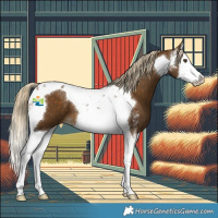 Horse Color:Chocolate Palomino Mushroom Sabino Splash Tobiano 