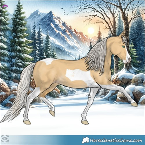 Horse Color:Silver Classic Cream Champagne Dun Splash Tobiano 