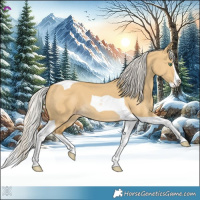 Horse Color:Silver Classic Cream Champagne Dun Splash Tobiano 