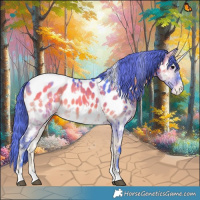 Horse Color:Watercolor White Spotted Grullo Onyx Near Leopard Brindle 