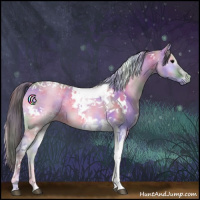 Horse Color:Nacre White Spotted Smoky Grullo Onyx Tobiano 