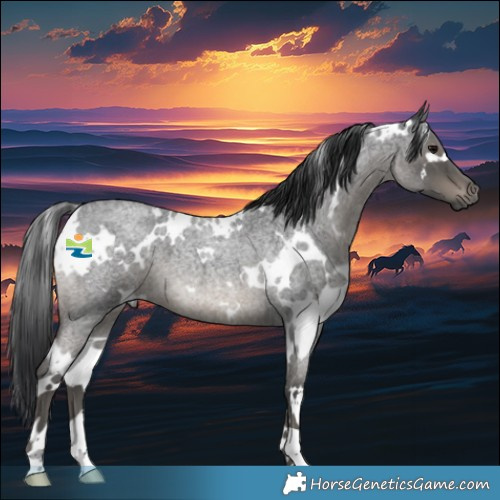 Horse Color:White Spotted Blue Roan 