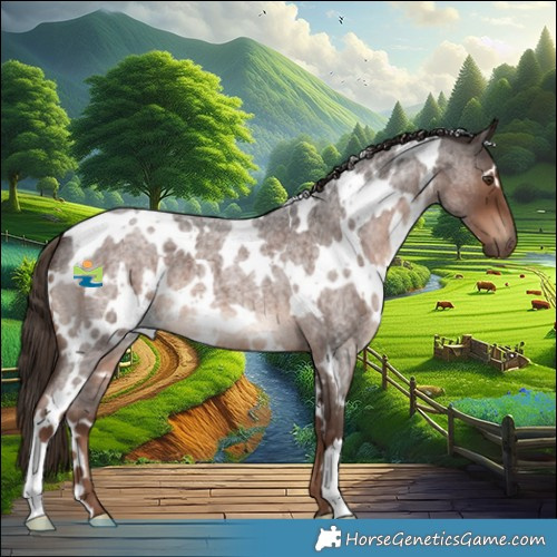 Horse Color:White Spotted Liver Red Roan 