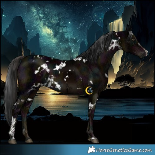 Horse Color:White Spotted Midnight Liver Chestnut Ice Sabino 