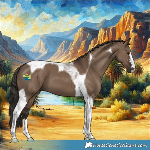 Horse Color:Liver Red Dun Tobiano 