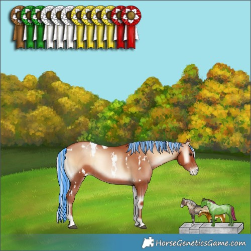 Horse Color:Painted White Spotted Silver Blue Onyx Pearl 