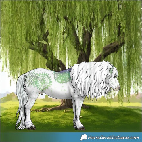 Horse Color:Watercolor White Spotted Silver Brown Dun Sabino Varnish Brindle