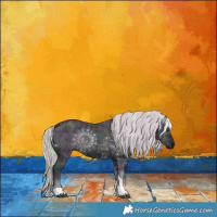 Horse Color:Watercolor Midnight Silver Brown Ice Dun Tobiano 