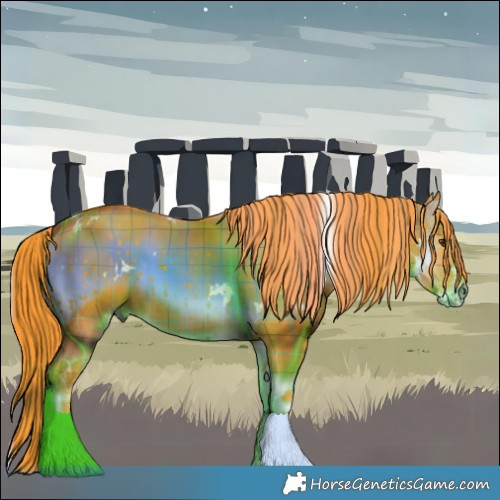 Horse Color:Watercolor Plaid White Spotted Liver Red Onyx Tobiano