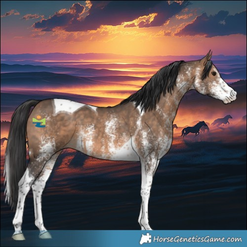 Horse Color:White Spotted Brown Dun Tobiano 