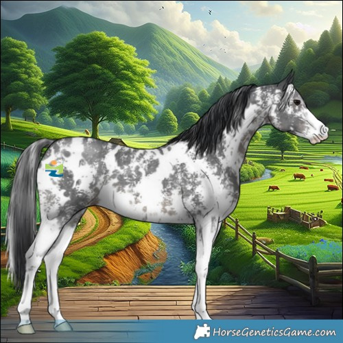 Horse Color:White Spotted Black Sabino 
