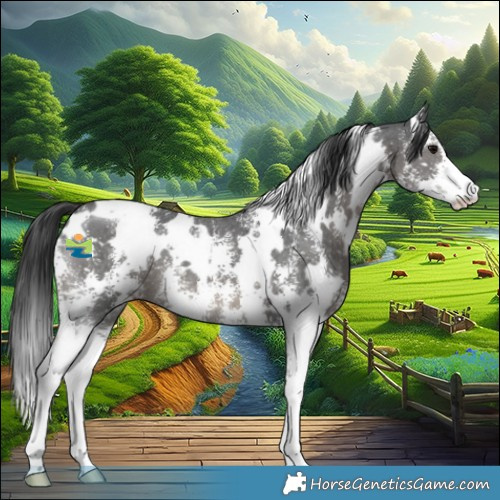 Horse Color:White Spotted Black Sabino 