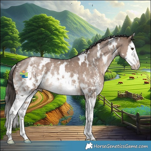 Horse Color:White Spotted Liver Red Dun Sabino Splash 