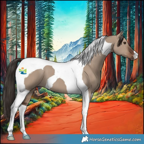 Horse Color:Liver Red Dun Tobiano 