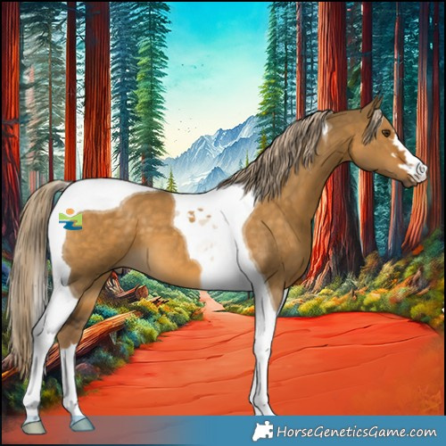 Horse Color:Chocolate Palomino Dun Tobiano 