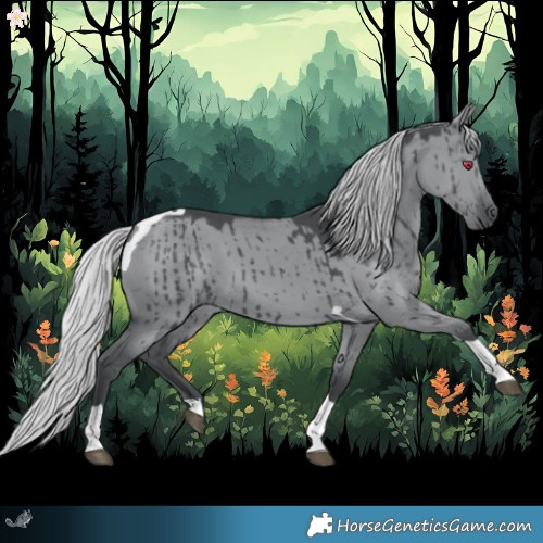 Horse Color:Silver Grullo Chinchilla Tobiano Brindle
