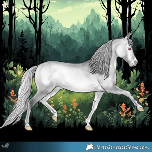 Horse Color:Silver Bay Chinchilla Onyx Frame