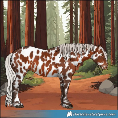 Horse Color:White Spotted Silver Brown Appaloosa 