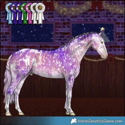 Horse Color:Gray Watercolor Gold Champagne Appaloosa  and Gray Watercolor Silver Smoky Grullo Onyx Splash Tobiano Appaloosa Brindle 