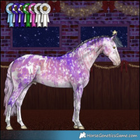 Horse Color:Gray Watercolor Gold Champagne Appaloosa  and Gray Watercolor Silver Smoky Grullo Onyx Splash Tobiano Appaloosa Brindle 