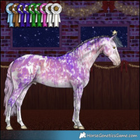 Horse Color:Gray Watercolor Gold Champagne Appaloosa  and Gray Watercolor Silver Smoky Grullo Onyx Splash Tobiano Appaloosa Brindle 