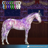 Horse Color:Gray Watercolor Gold Champagne Appaloosa  and Gray Watercolor Silver Smoky Grullo Onyx Splash Tobiano Appaloosa Brindle 
