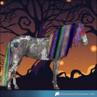 Horse Color:Painted Nacre Silver Black  and Black Tobiano 