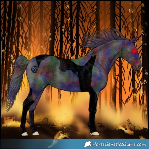 Horse Color:Void Nacre Smoky Black Tobiano 