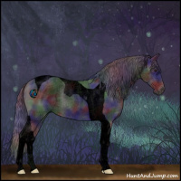 Horse Color:Void Nacre Smoky Black Tobiano