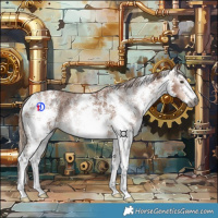 Horse Color:Gray Chestnut Ice Sabino 