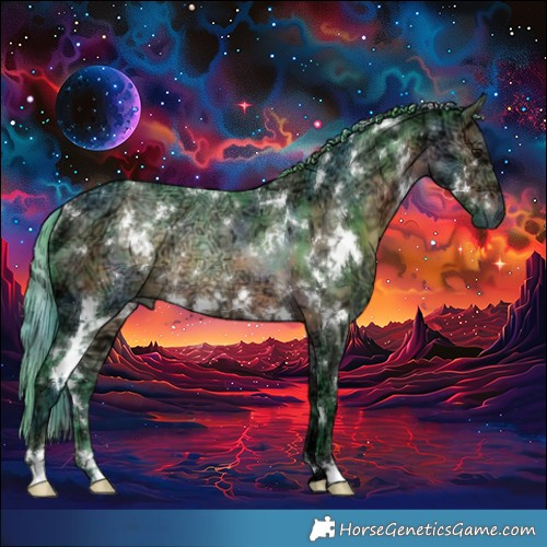 Horse Color:Nacre Watercolor White Spotted Brown Ice Rabicano 
