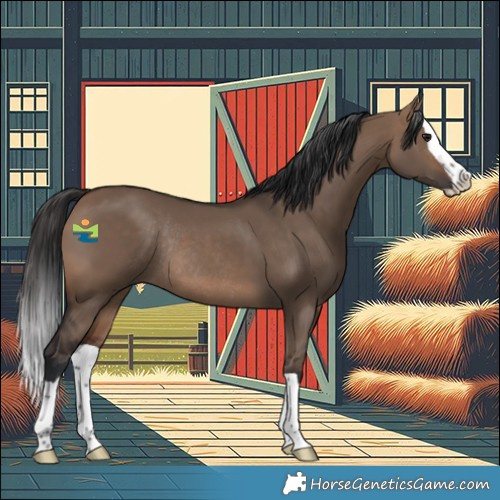 Horse Color:Brown Dun Splash Rabicano 