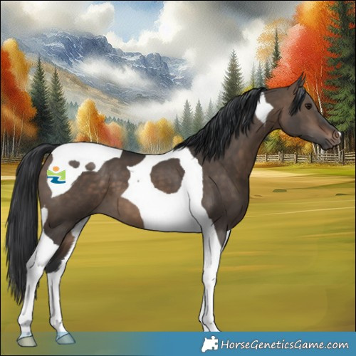 Horse Color:Brown Dun Tobiano 