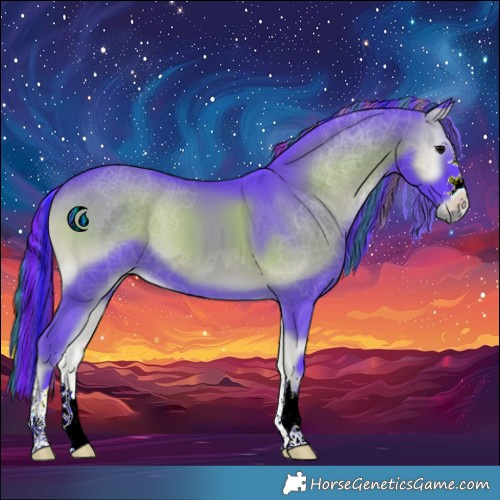 Horse Color:Painted Watercolor Blue Onyx