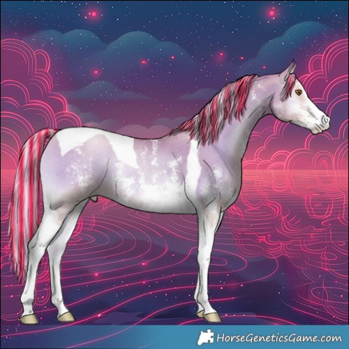 Horse Color:Painted Silver Grullo Pearl Onyx Sabino Tobiano 