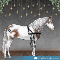Horse Color:Silver Brown Splash Tobiano Frame Varnish Rabicano 