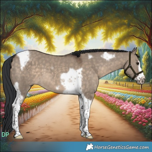 Horse Color:Brown Dun Tobiano Frame 