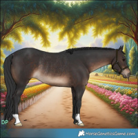 Horse Color:Brown Rabicano 