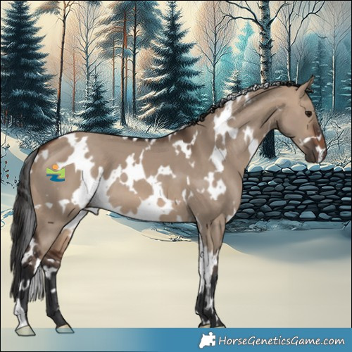 Horse Color:White Spotted Brown Dun 
