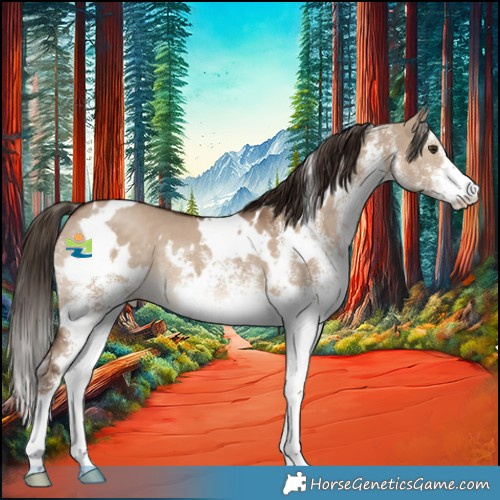 Horse Color:White Spotted Liver Red Dun 