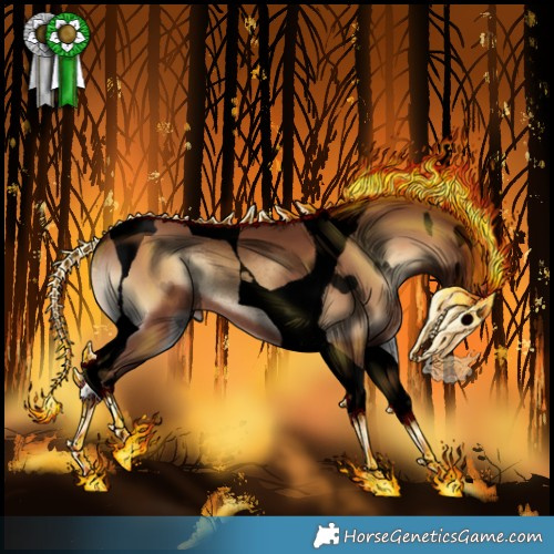 Horse Color:Void Red Onyx Tobiano Rabicano 