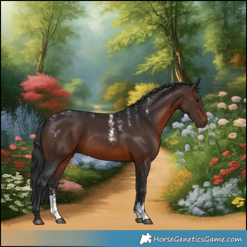 Horse Color:Powder White Brown Sabino 