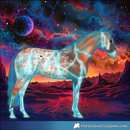 Horse Color:Painted Thunderstruck White Spotted Blue Onyx Ice