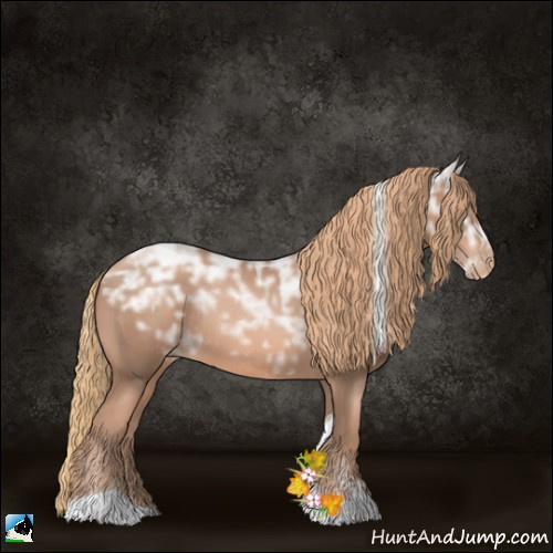 Horse Color:Liver Chestnut Ice Pearl Sabino Tobiano Rabicano 