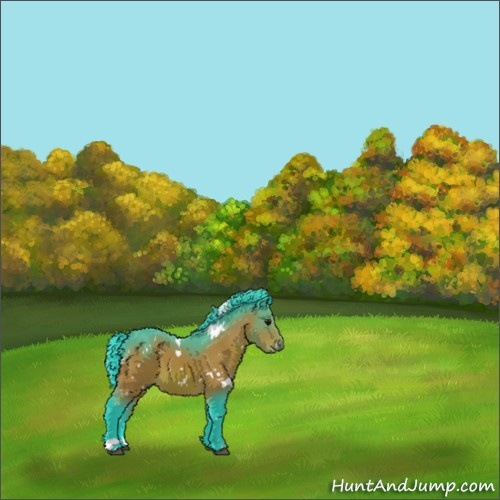 Horse Color:Watercolor White Spotted Bay 