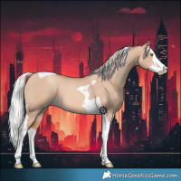 Horse Color:Silver Sable Champagne Dun Splash Tobiano 